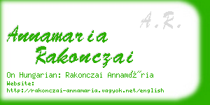 annamaria rakonczai business card